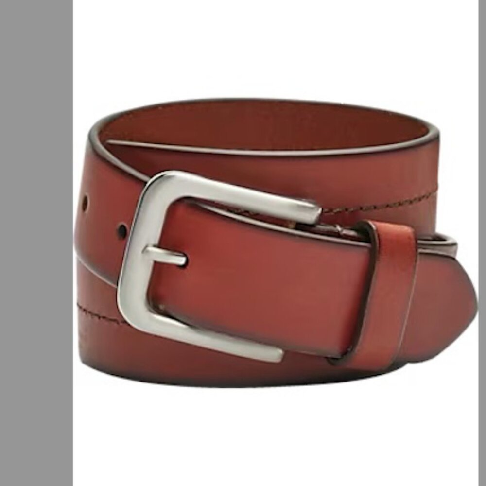 Joseph Abboud Leather Casual Belt- cognac